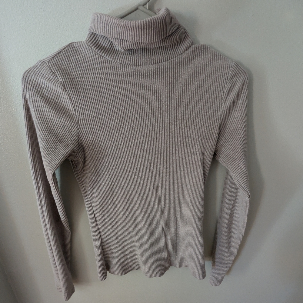 Plush-Knit Long-Sleeve T-Shirt TURTLE NECK